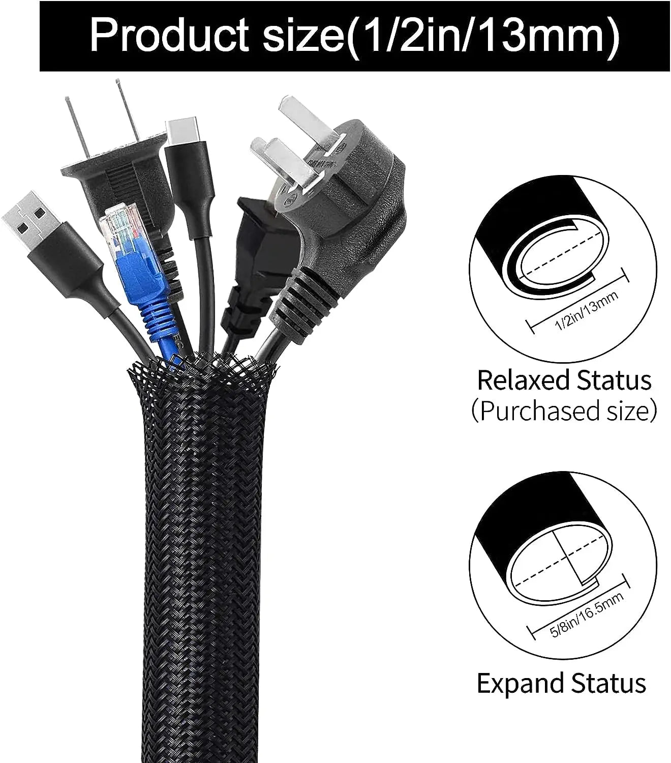 Kabelschutz Hülse für USB, Audio- und TV-Kabel