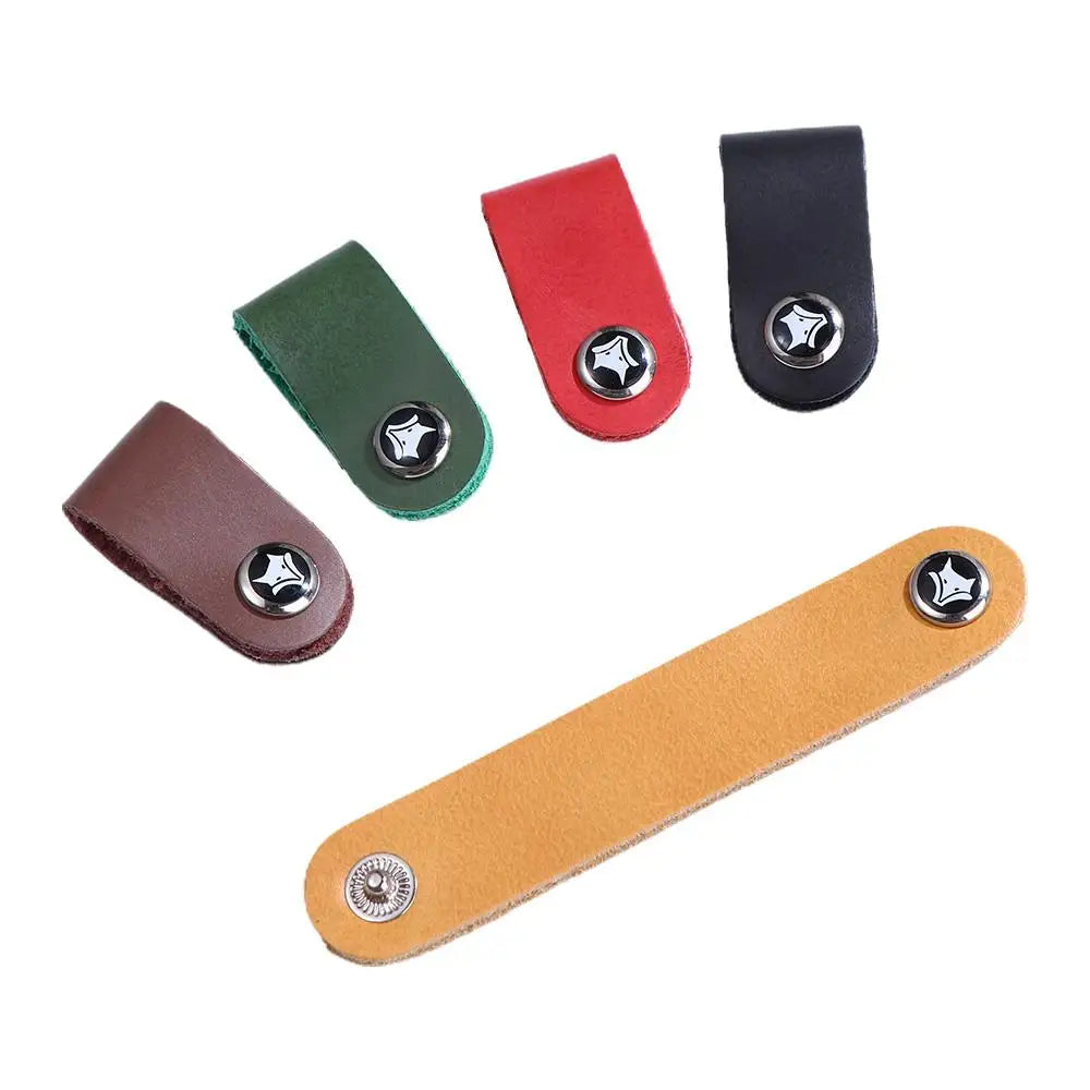 4er Set Leder Kabel Organizer Wickler Clips