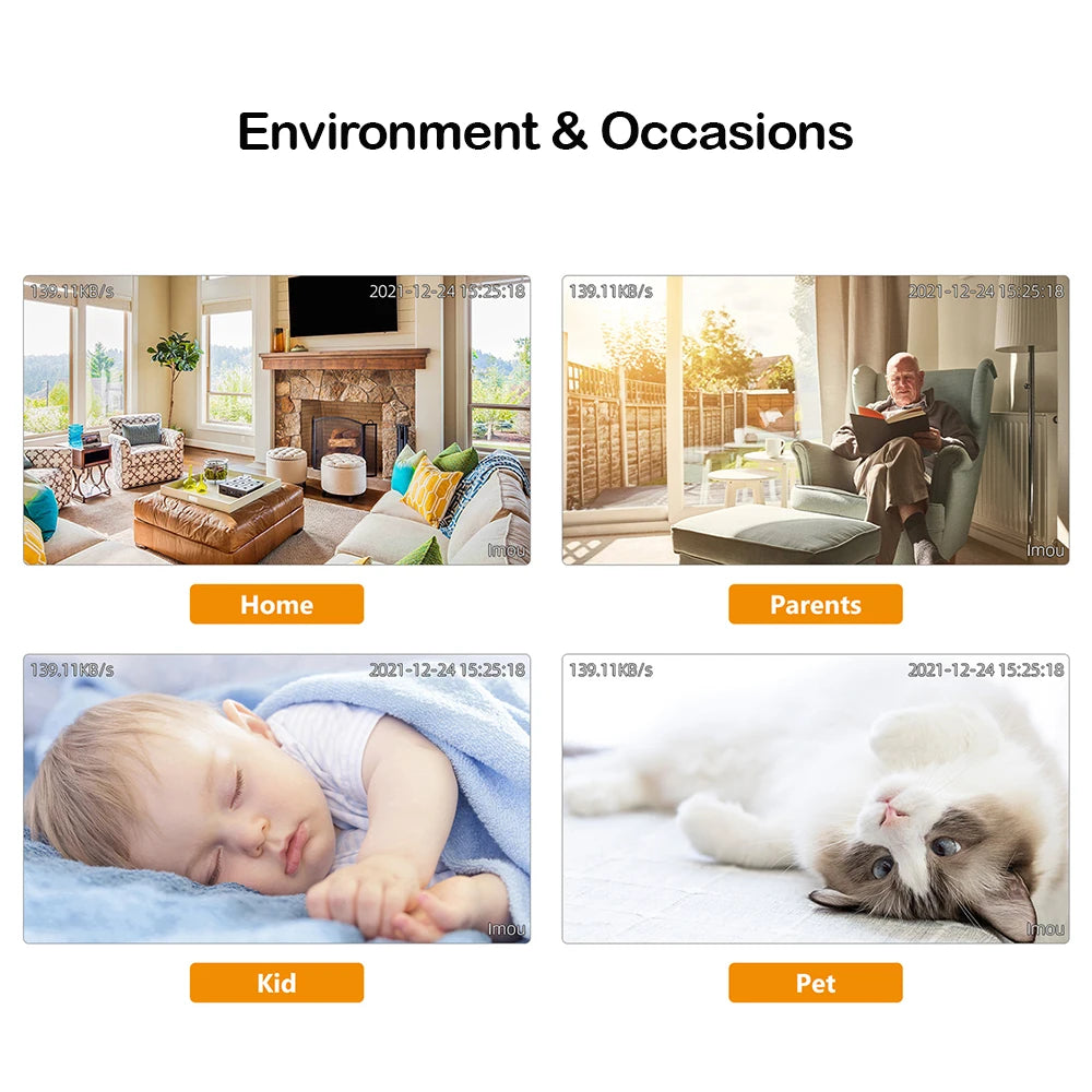 4er-Set WLAN Sicherheitskamera mit Nachtsicht und Babyphone