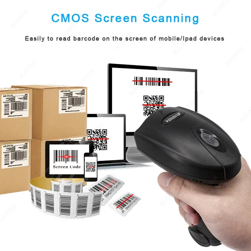 Kabelloser Bluetooth QR-Code Scanner mit Ständer