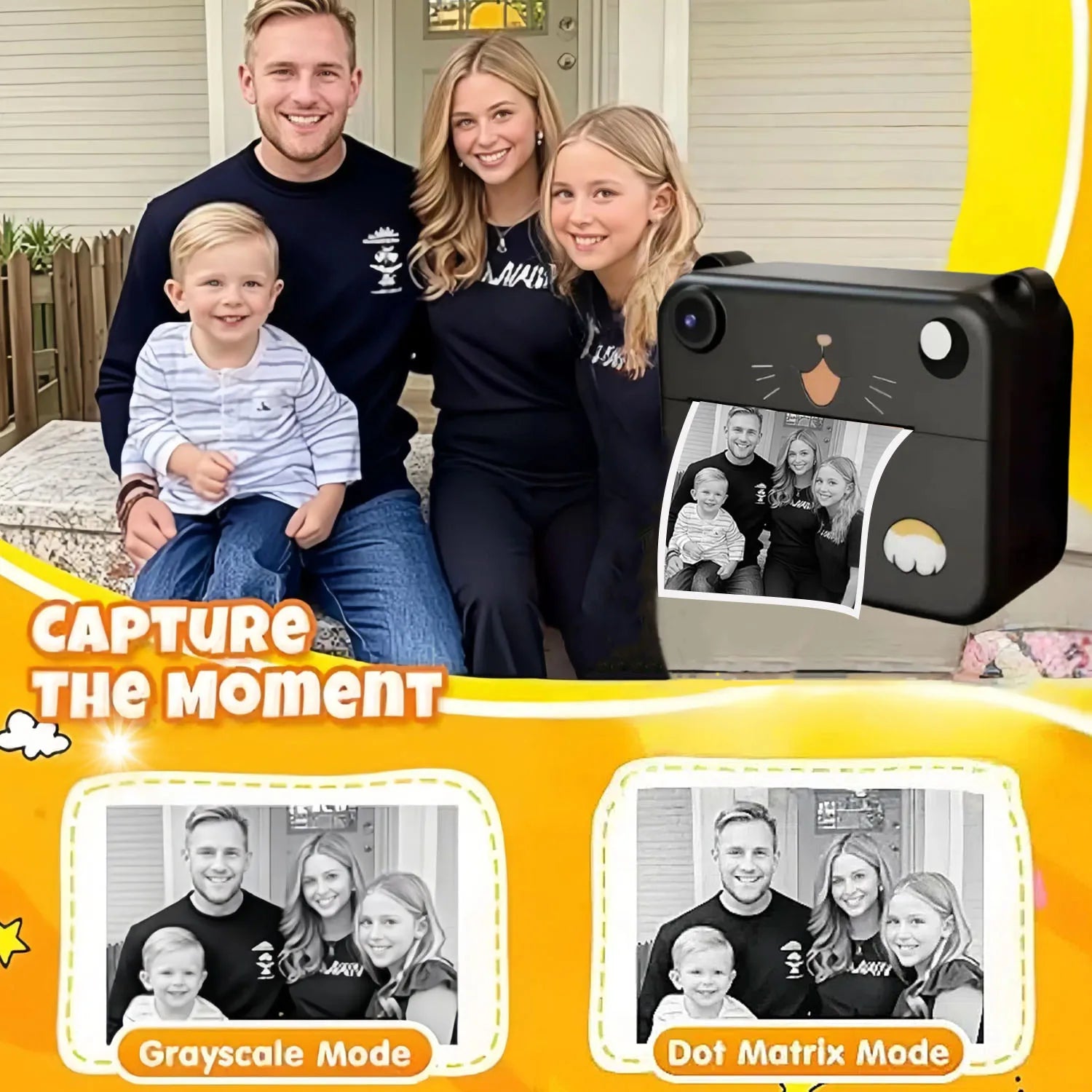 Tragbare Kinderkamera 1080P HD mit Sofortdruck