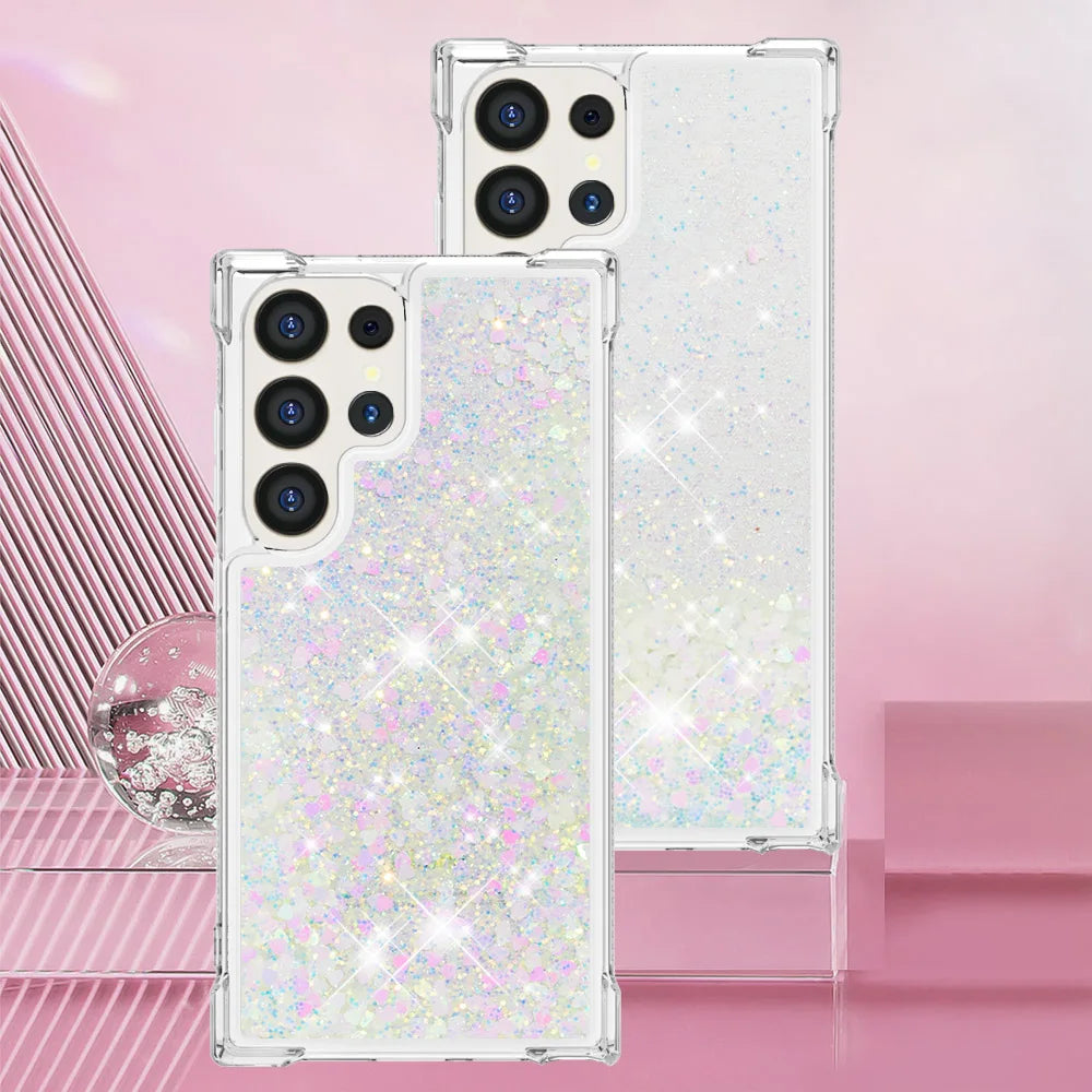 Glitzer Flüssig Hülle für Galaxy S21 bis S25