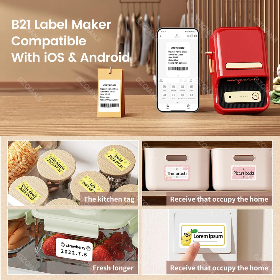 Niimbot B21 Mobiler Bluetooth Etikettendrucker