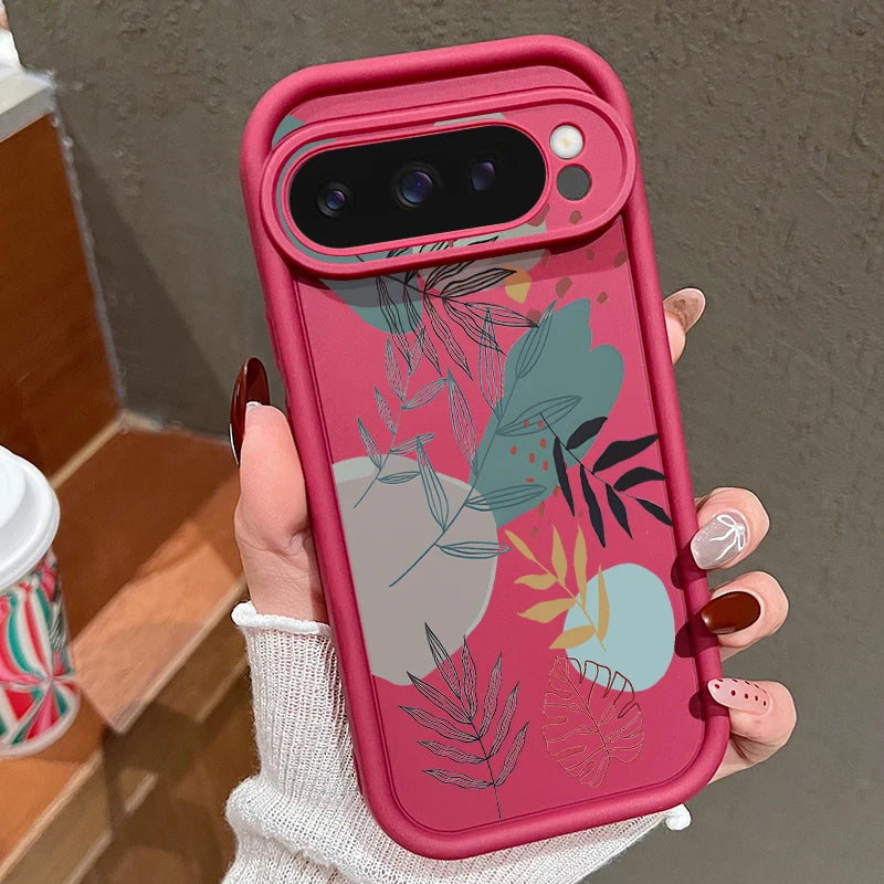 Blumen Silikonhülle für Google Pixel 9 Pro, Stoßfest