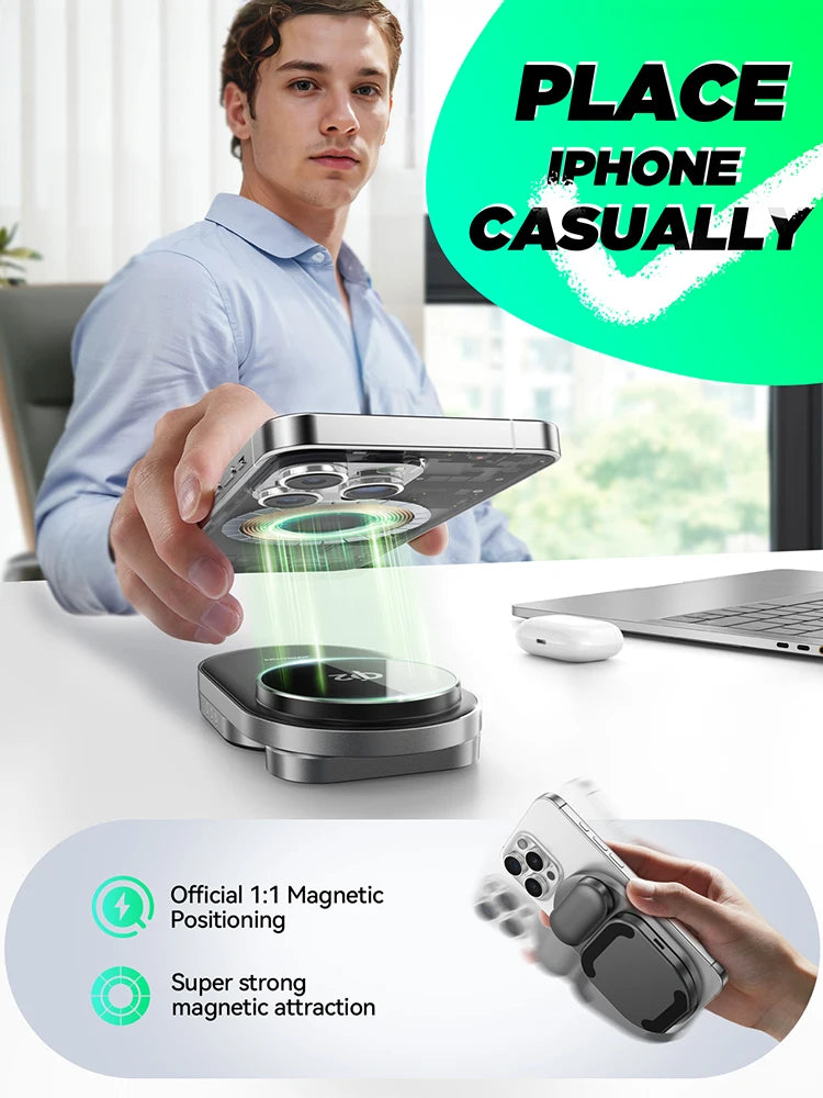 3-in-1 Kabellose Qi2 Ladestation für iPhone & Watch