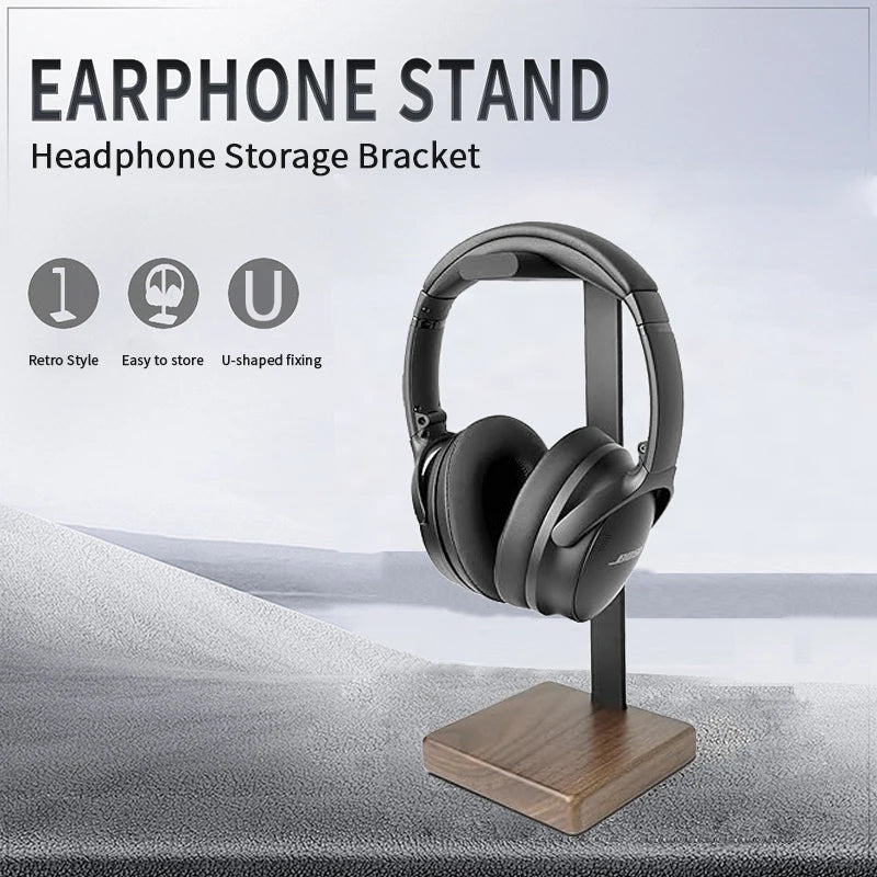 Holz-Aluminium Kopfhörerständer Desktop Organizer