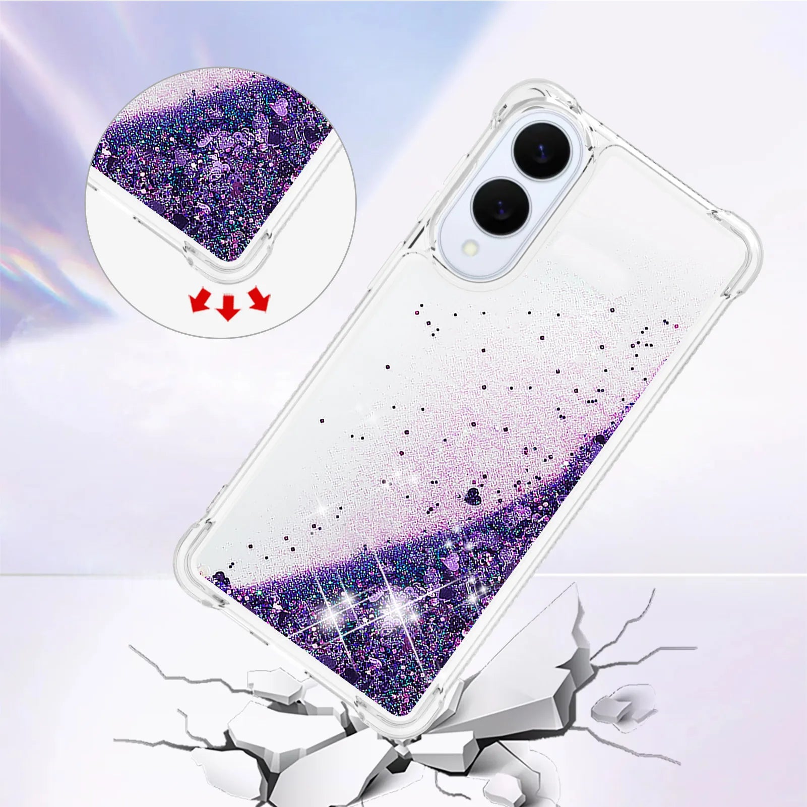 Glitzer Flüssig Hülle für Galaxy S21 bis S25