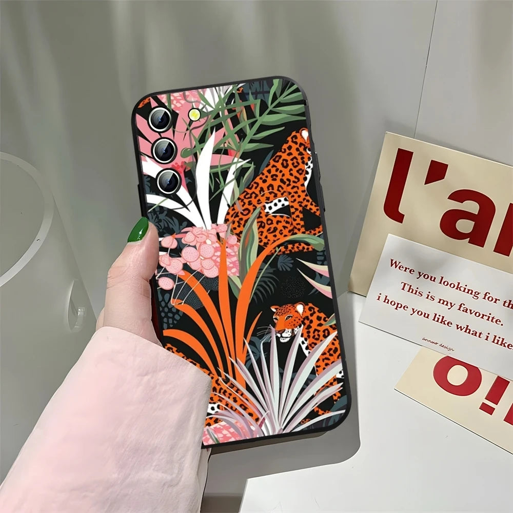 Abstrakte Tiger Mädchen Hülle für Samsung Galaxy