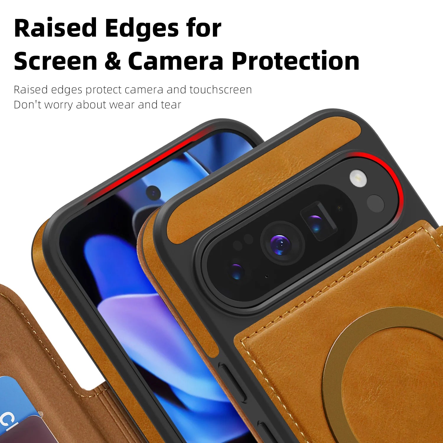 RFID Leder Flip Hülle für Google Pixel 10 Pro