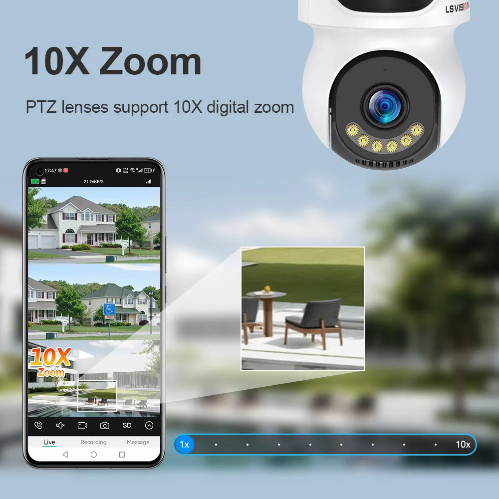 4K 4G WiFi Solarkamera mit 10X Zoom und Auto Tracking