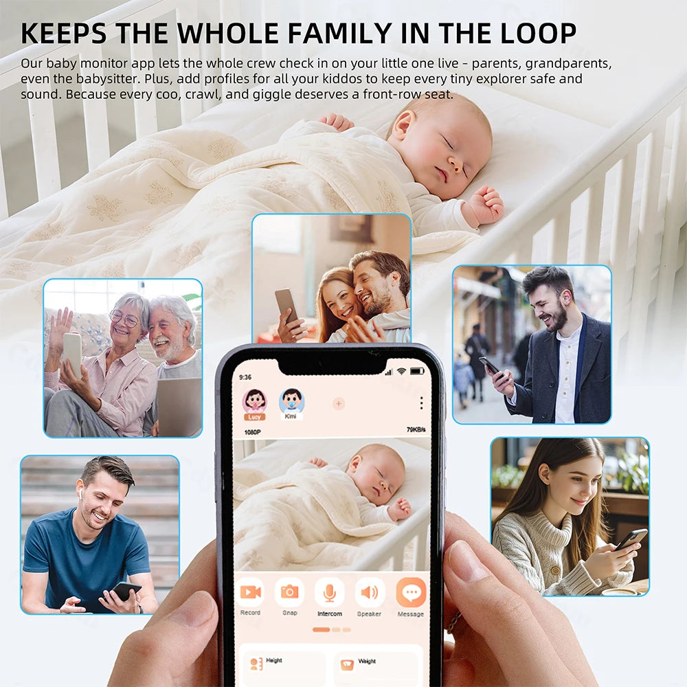 1080P HD Baby Monitor mit WLAN App & Nachtsicht