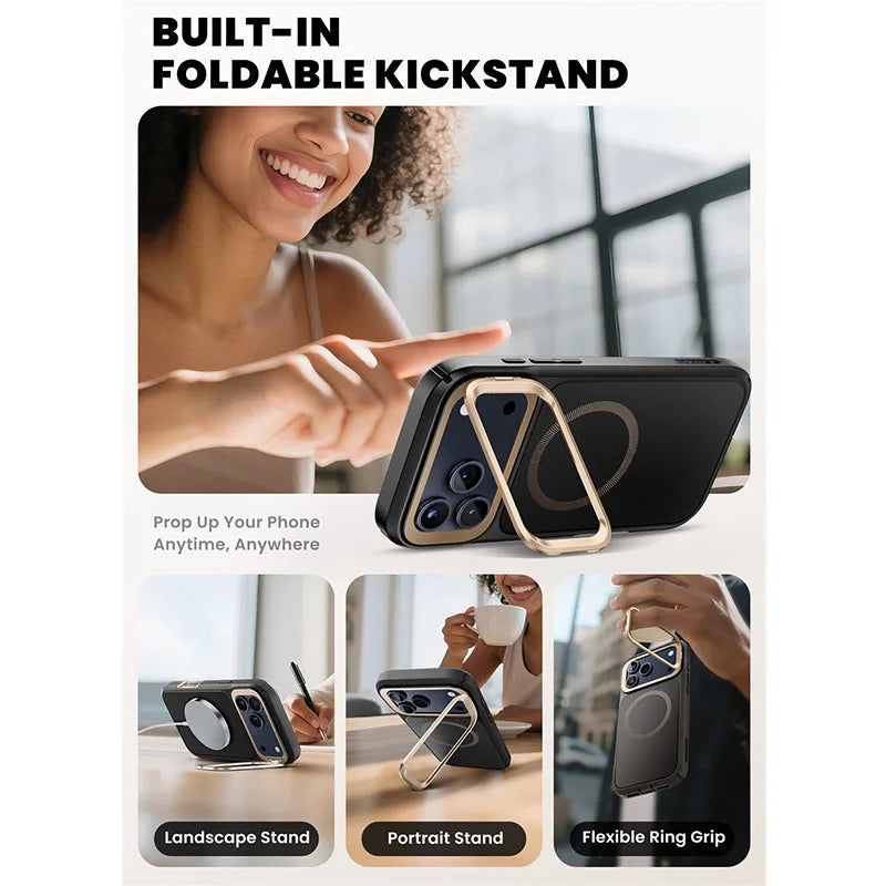 Magnetic Flip Case Full Protection with Glass &amp; Stand Function for iPhone 17 Pro Max