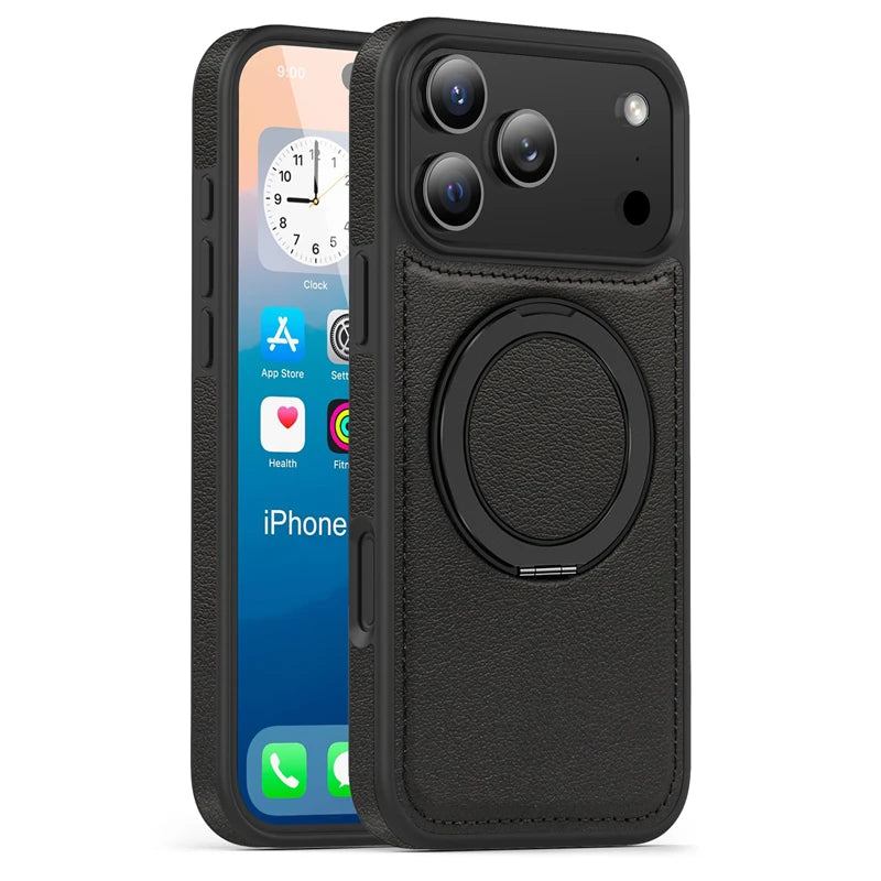 Lederhülle mit Magnet und Ständer für iPhone 17