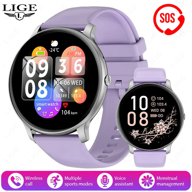 LIGE 2025 Smartwatch mit Bluetooth-Anruf & Fitnessfunktionen
