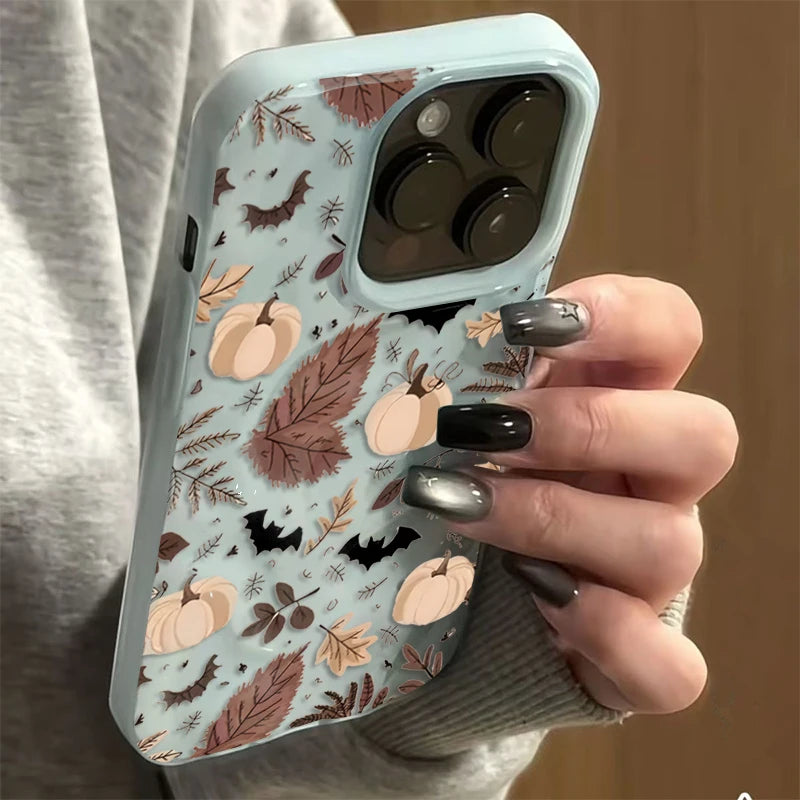 Herbst Kürbis Fledermaus Hülle für iPhone 17