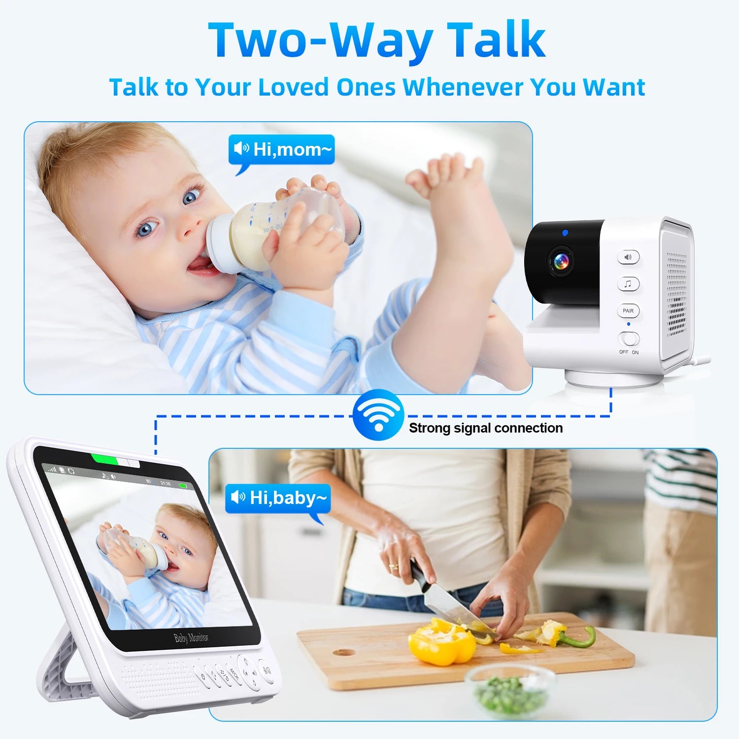 Video Babyphone 7" mit Kamera & Nachtsicht
