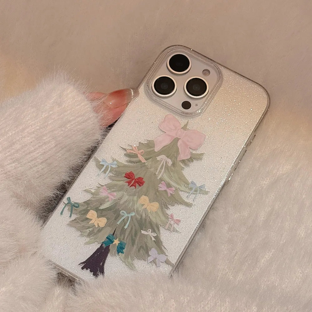 Luxus Glitzer Clear Hülle Schleife für iPhone 17