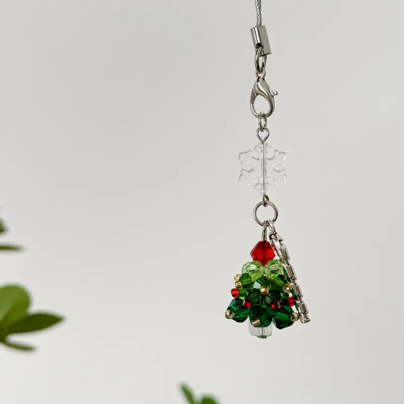 Christmas mobile phone strap with tree charm