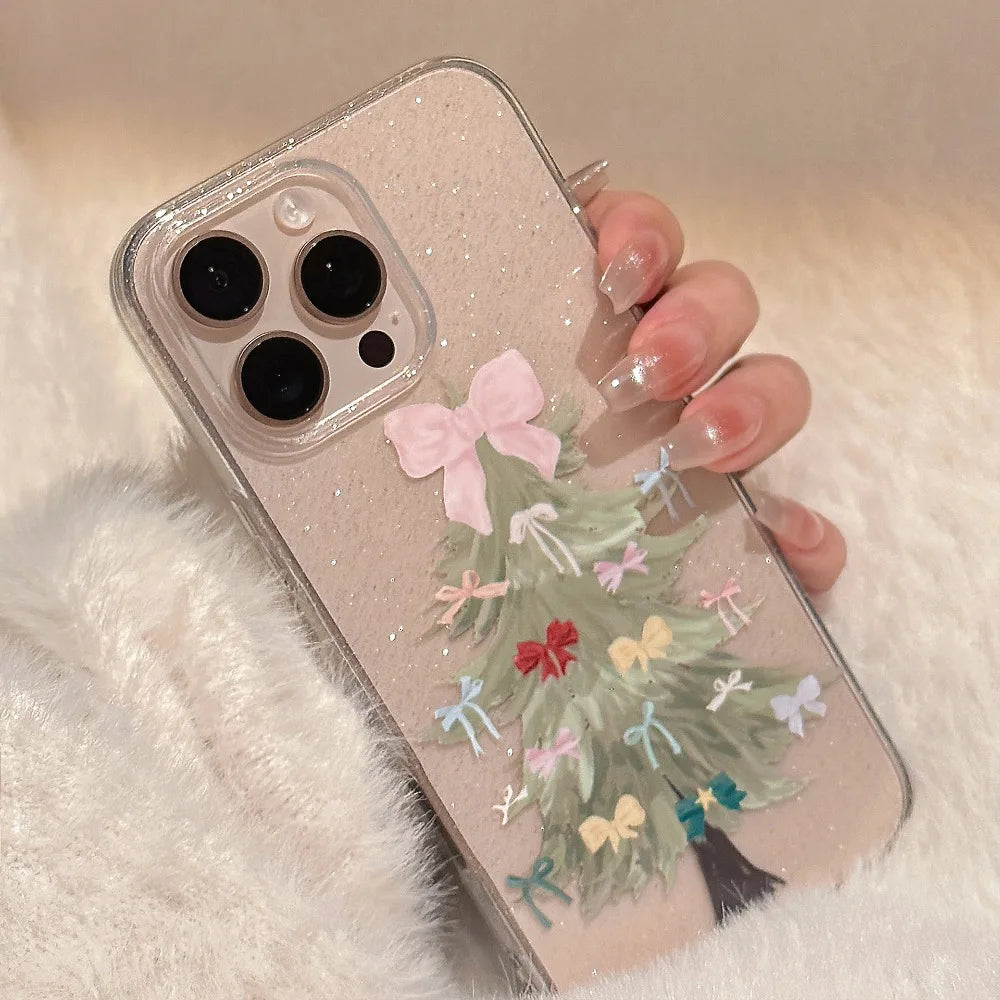 Luxus Glitzer Clear Hülle Schleife für iPhone 17