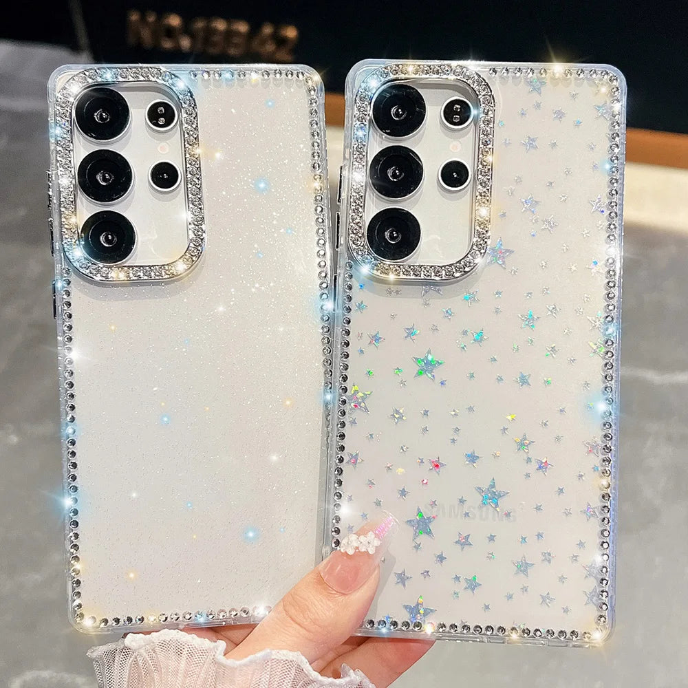 Luxus Glitzer Hülle Transparent für Samsung S25