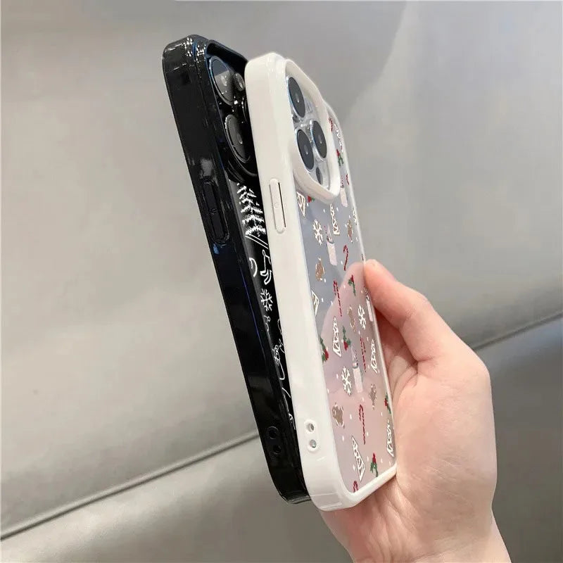 Cartoon Schneeflocken Weihnachts-Hülle für iPhone 16