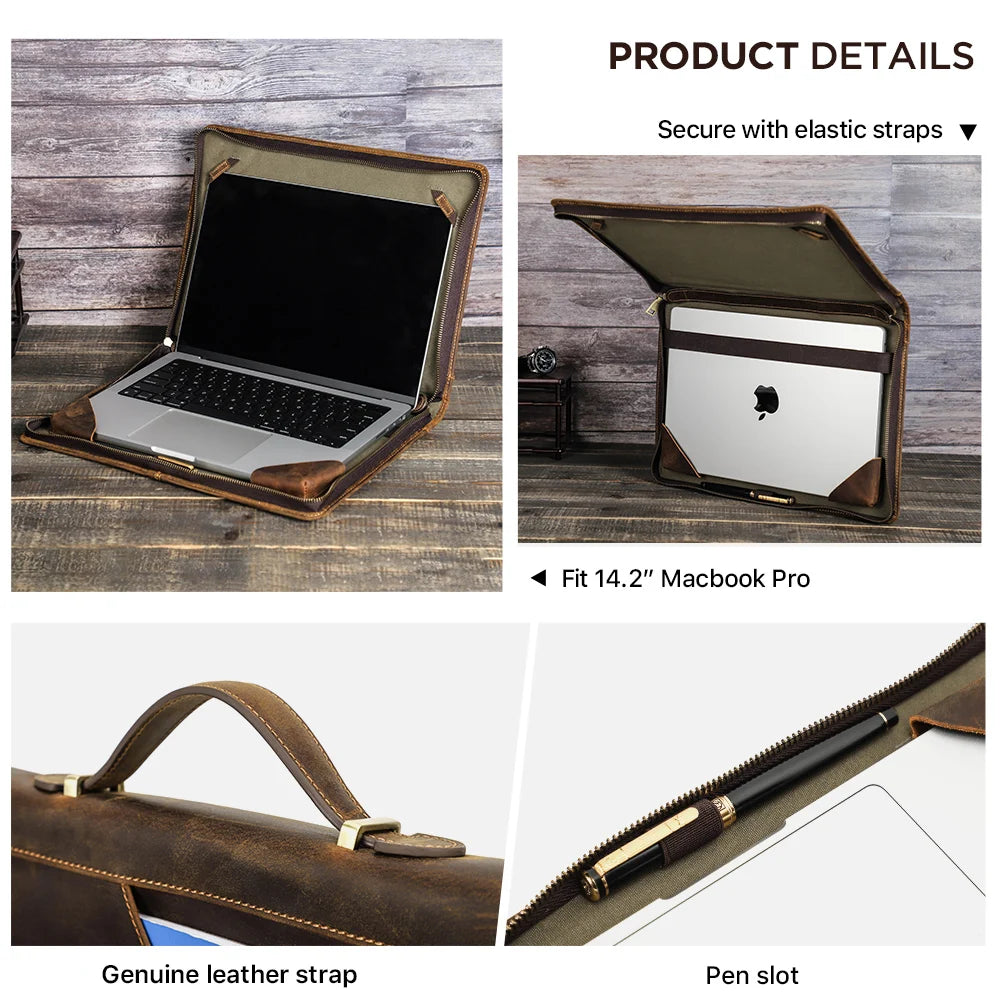 Elegante Echtleder Laptoptasche für MacBook & Business