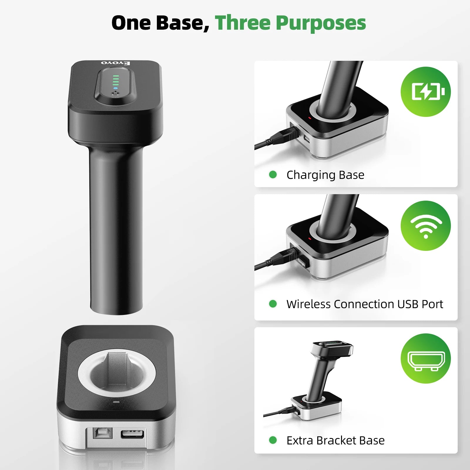2D Bluetooth barcode scanner with auto-sensing function