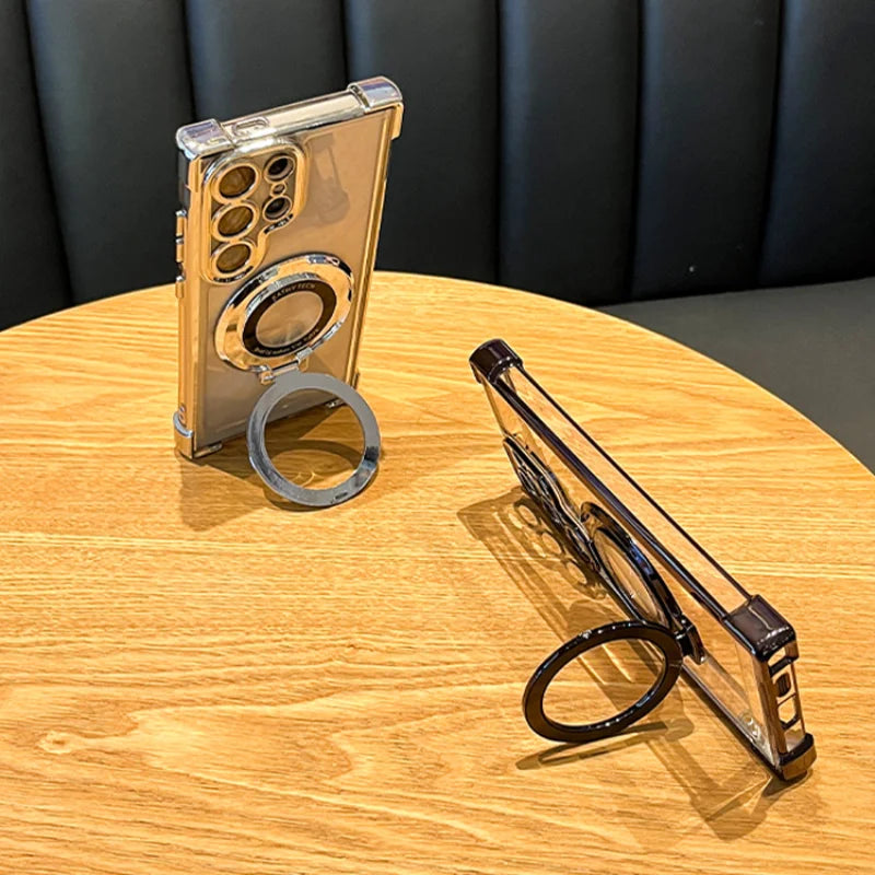 Luxus Magnet Hülle für Samsung mit Ständer