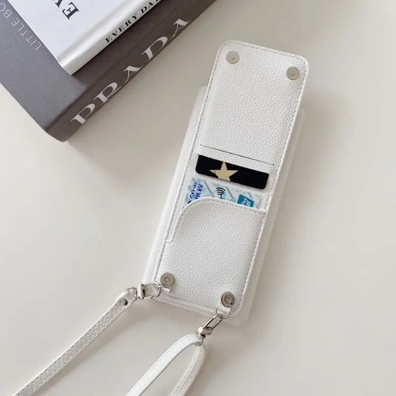 Crossbody Lederhülle mit Brieftasche für Samsung