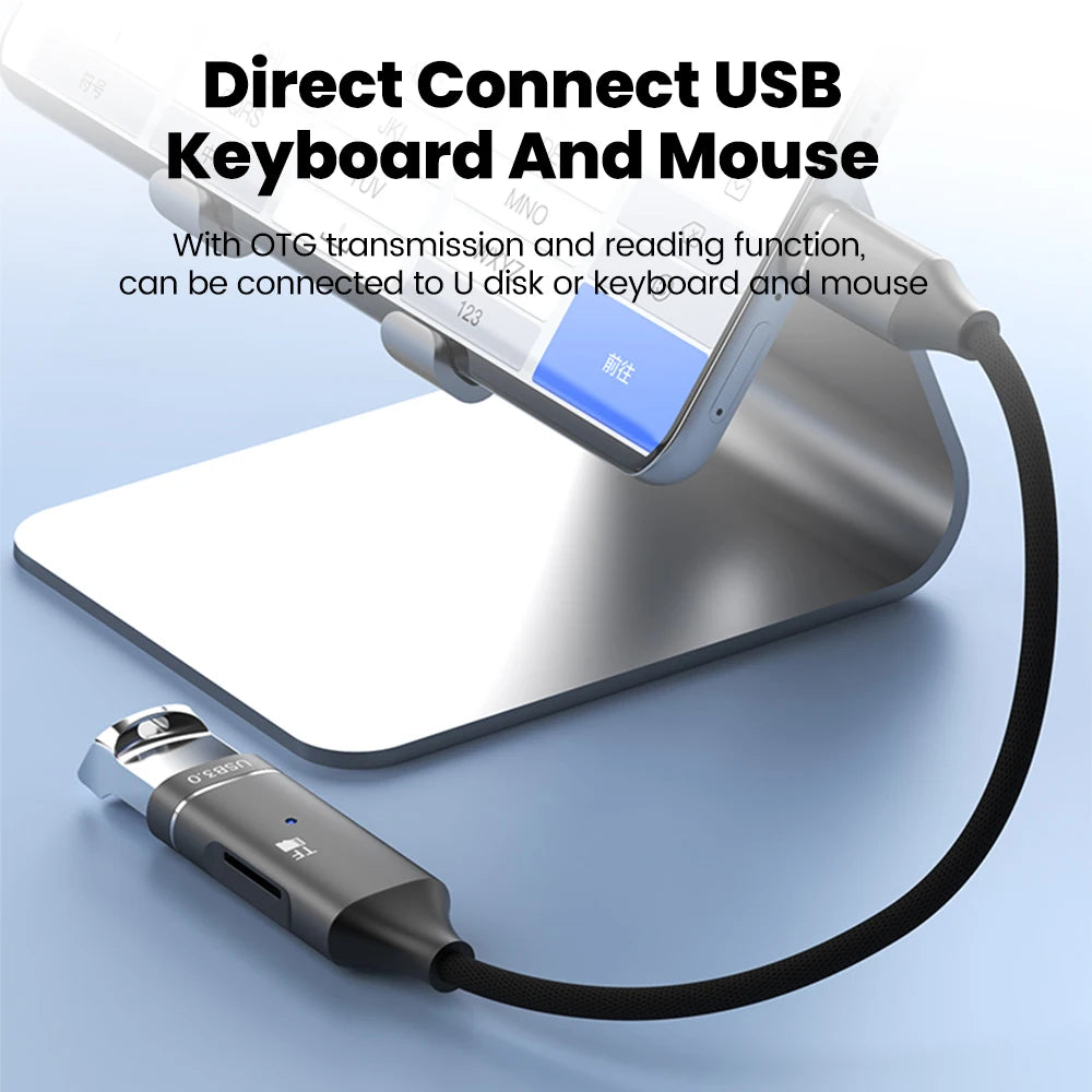 2-in-1 OTG Adapter USB-C & Lightning Kartenleser