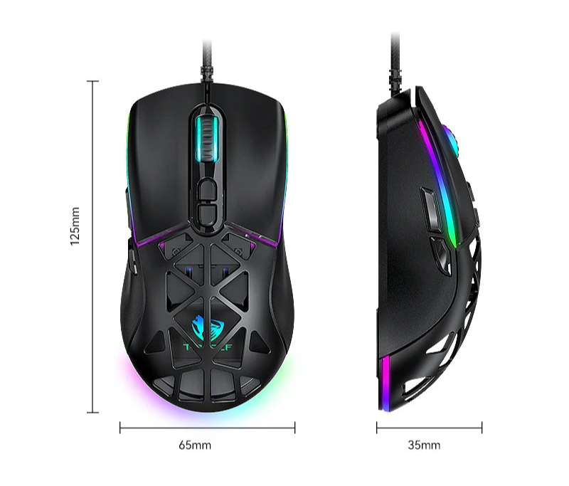 Leichte RGB Gaming-Maus mit austauschbarem Cover