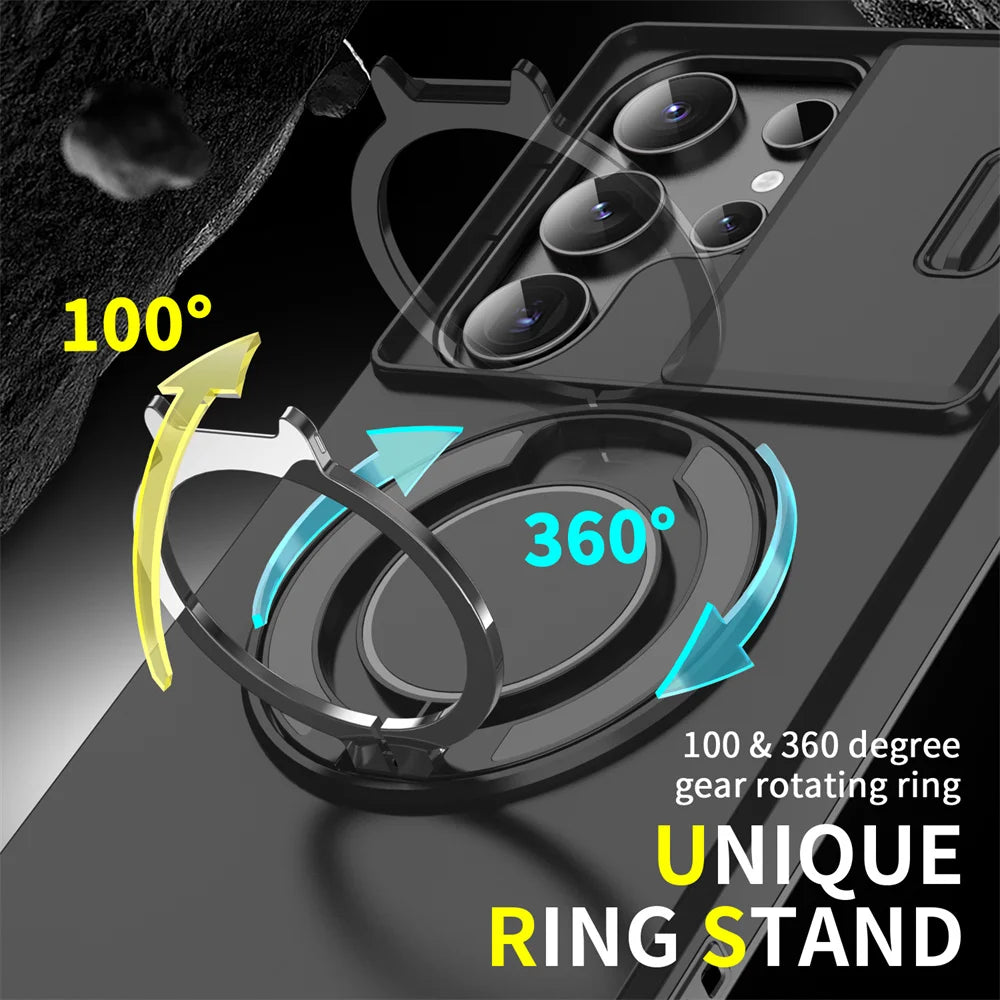 Magnetische Slide Kamera Ständer Hülle für Samsung