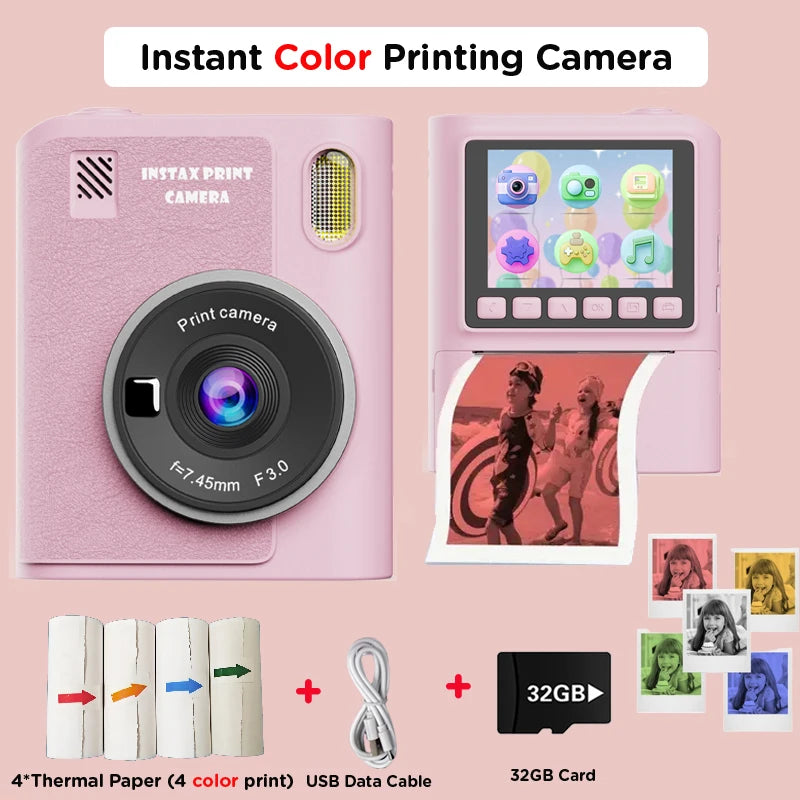 Kinder-Sofortdruckkamera mit Farbfilter und Spaß