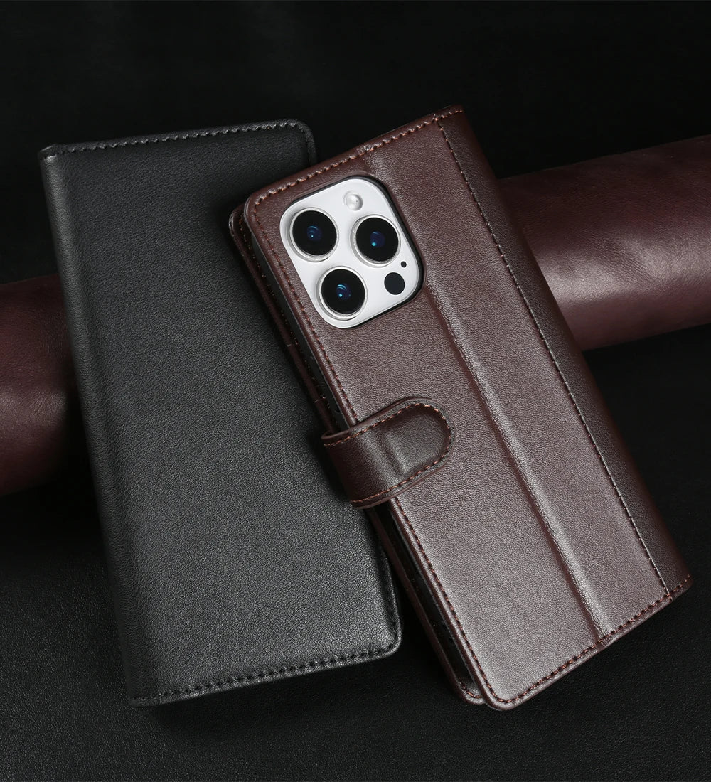 Echtleder Brieftaschenhülle für iPhone 17 Serie