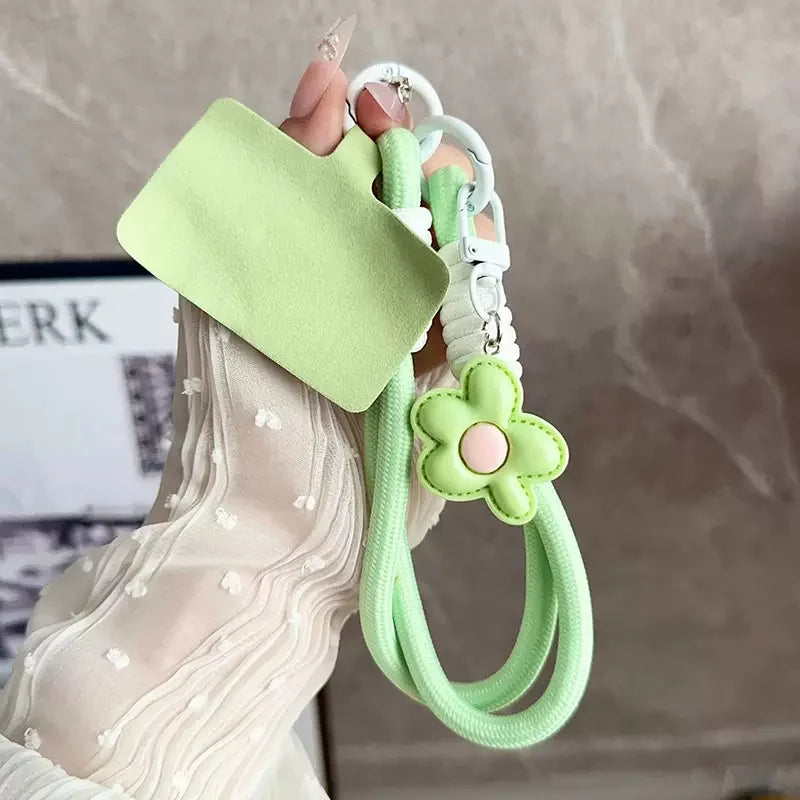 Y2K Blüten-Handykette in Perlenstil – Kurz & Süß