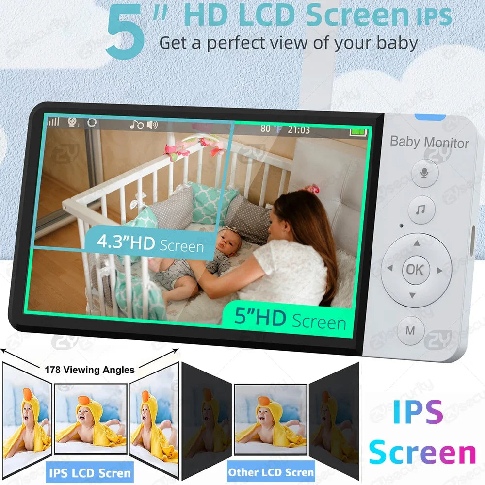 5 Zoll Baby Monitor mit PTZ Kamera und Nachtsicht
