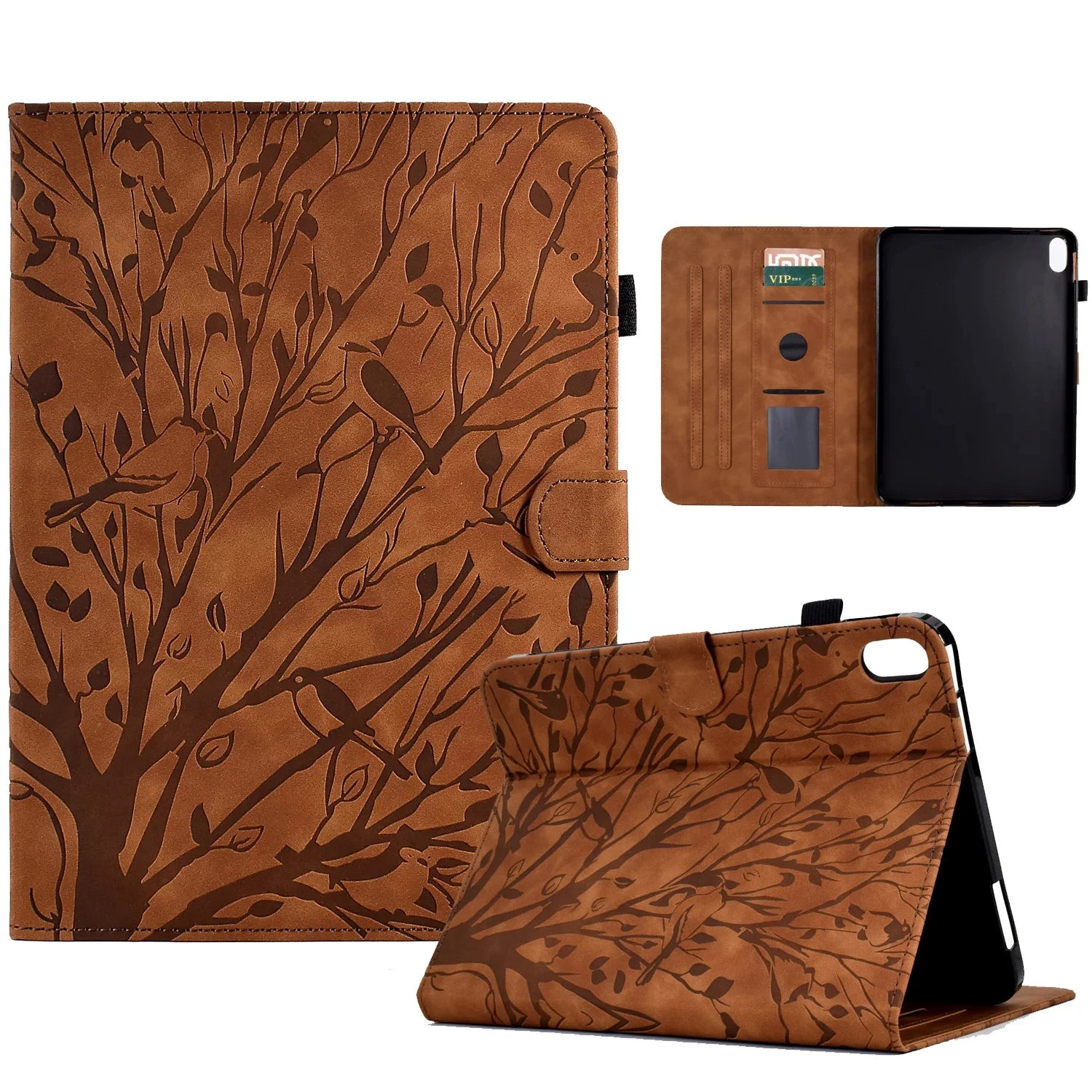 Geprägte Baum Leder Brieftasche Hülle