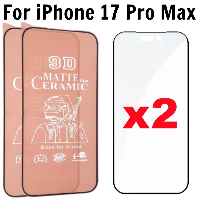 Matte ceramic screen protector for iPhone 17 series