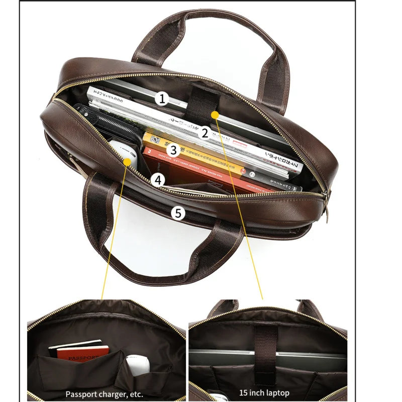 Echtleder Herren Laptop Tasche 14–15 Zoll