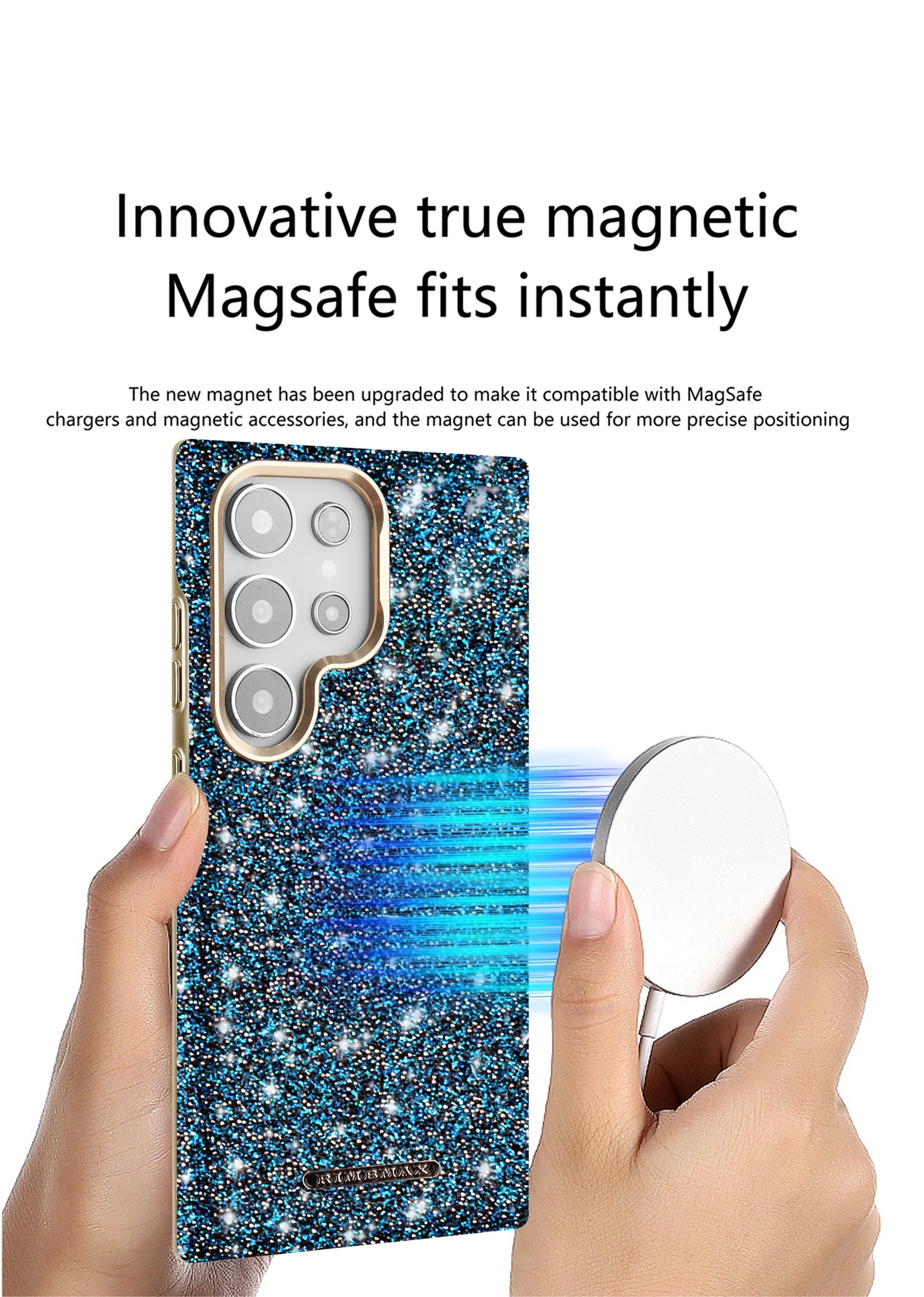 Luxus Glitzer Magnet Hülle für Samsung S25 Ultra