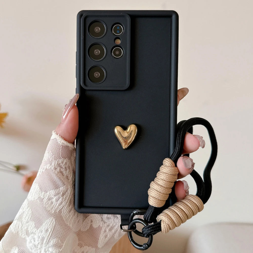 3D Herz Hülle mit Handschlaufe für Samsung Galaxy
