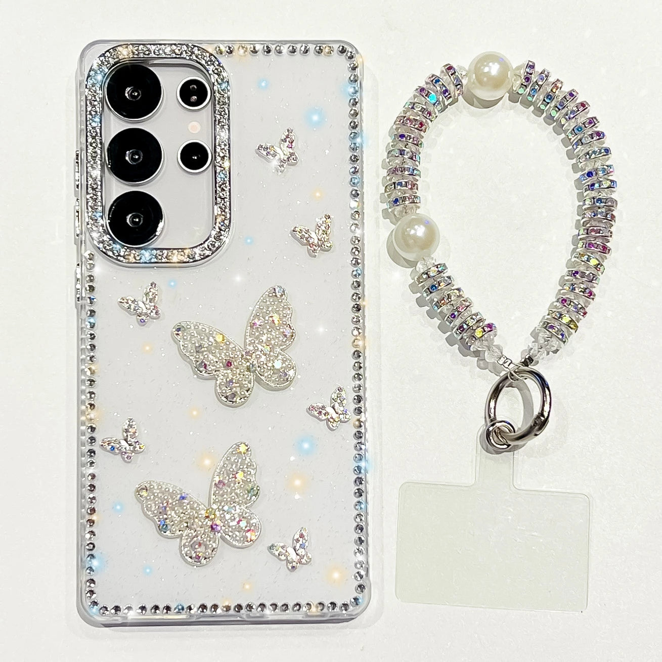 Luxus Stern Glitzer Schmetterling Hülle für Samsung S25