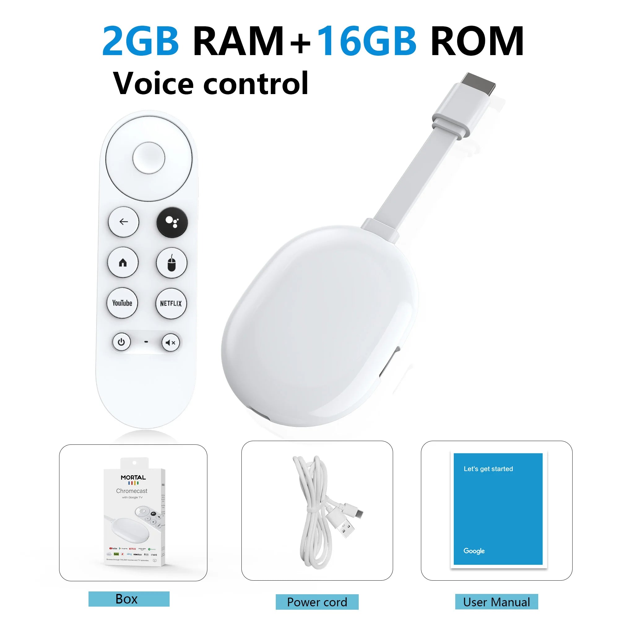 Android 14 Smart TV Stick with voice control