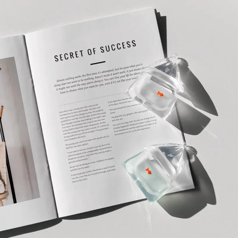 Transparente Silikon Airpods Hülle Fisch