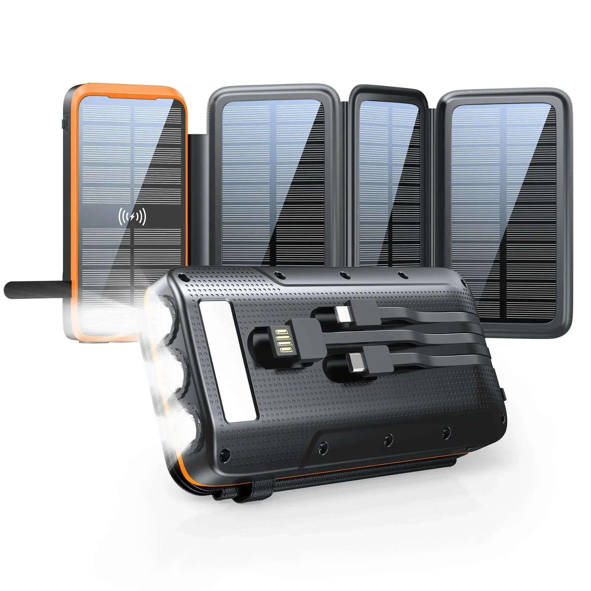 43800mAh Solar Powerbank mit Qi Schnellladung PD22.5W