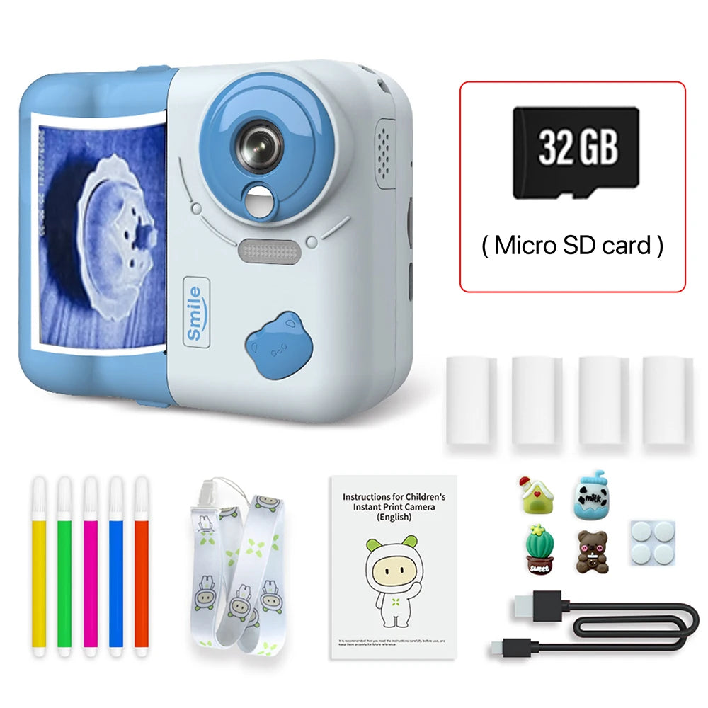 Kinderkamera Sofortbild Digitalkamera 1080P 32GB