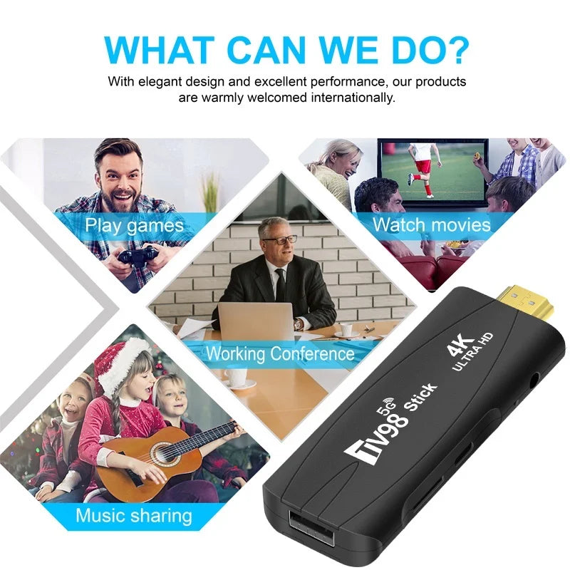 4K Android 12 TV stick with dual WiFi streaming