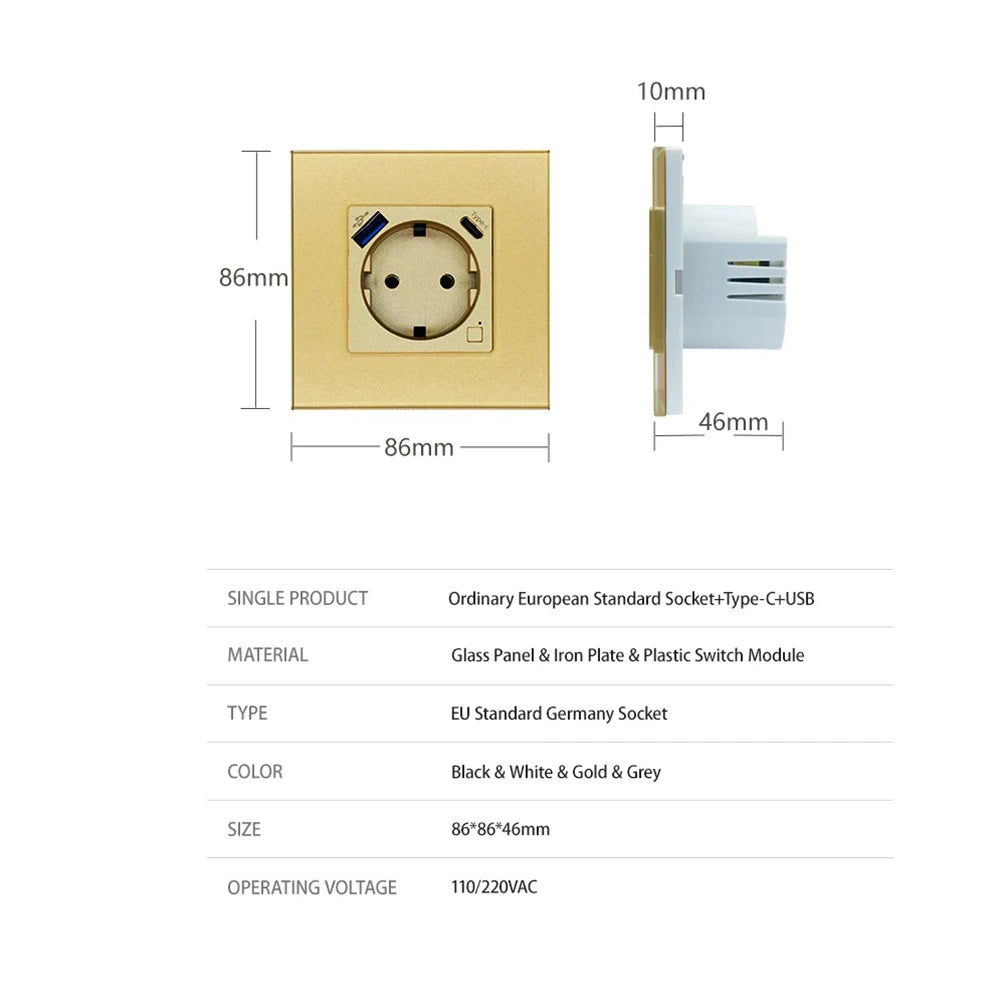 Smart WLAN Steckdose EU USB Typ-C mit Alexa Timer