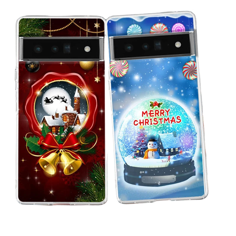 Transparente TPU Hülle mit Schneemotiv für Google Pixel 8