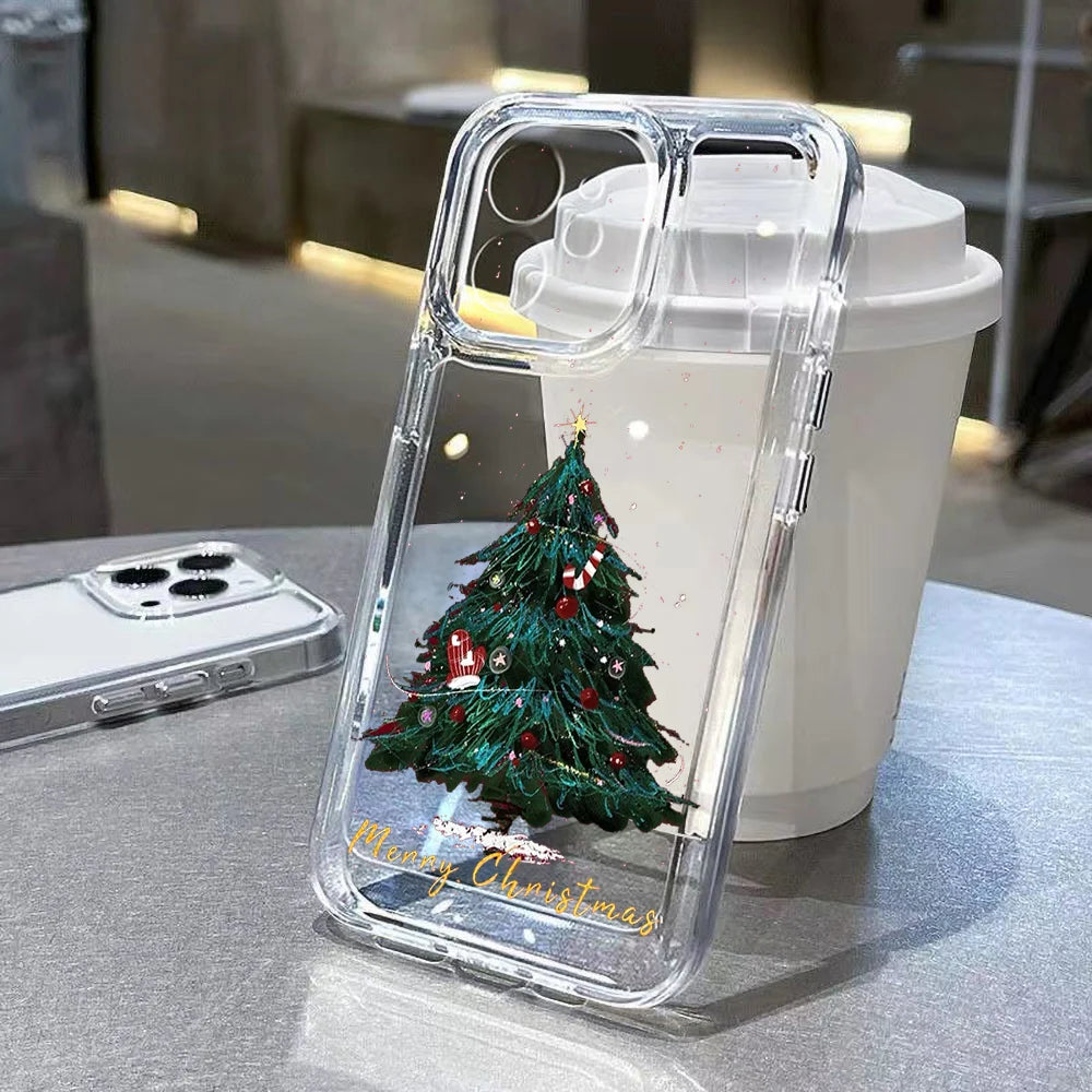 Fröhliche Weihnachtsbaum Santa Handyhülle für Samsung S25